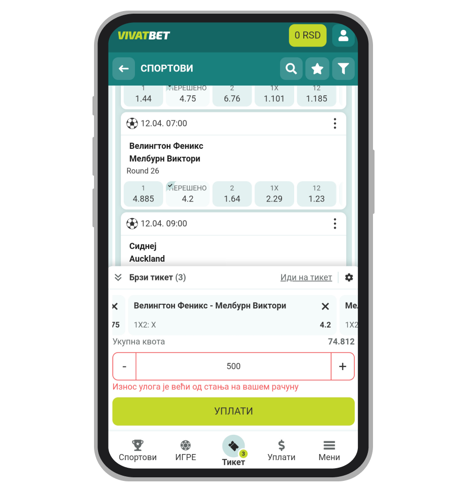 Tiket u Vivatbet