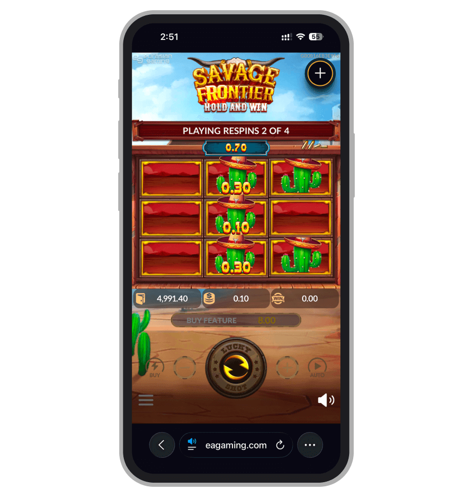 Savage Frontier Hold and Win бонус-раунд