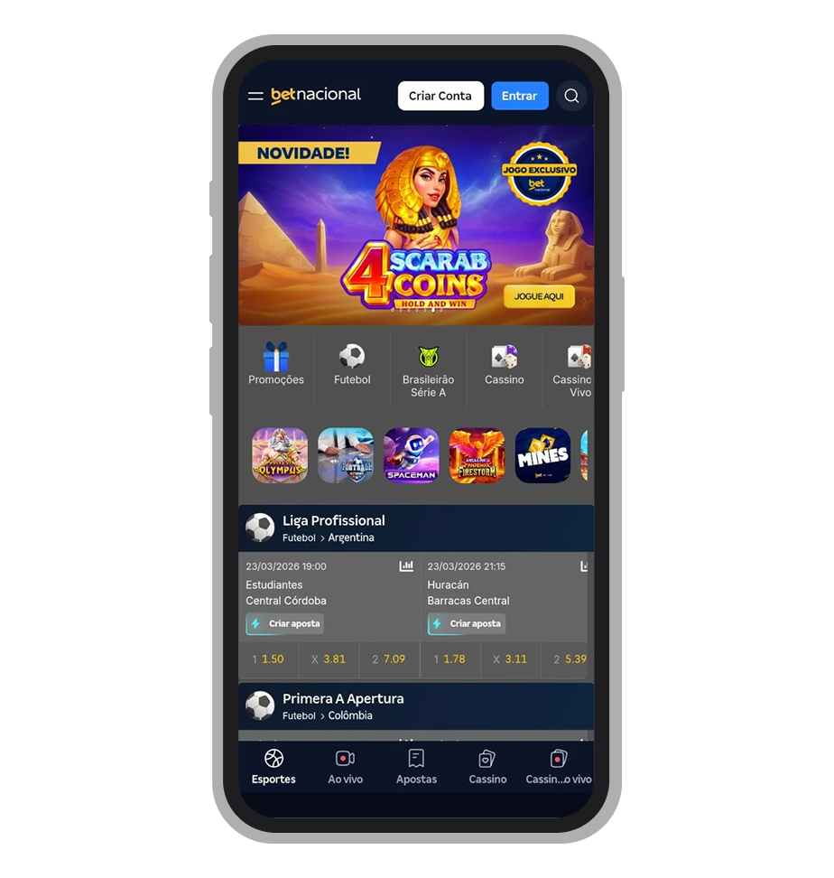Aplicativo da Betnacional para Android