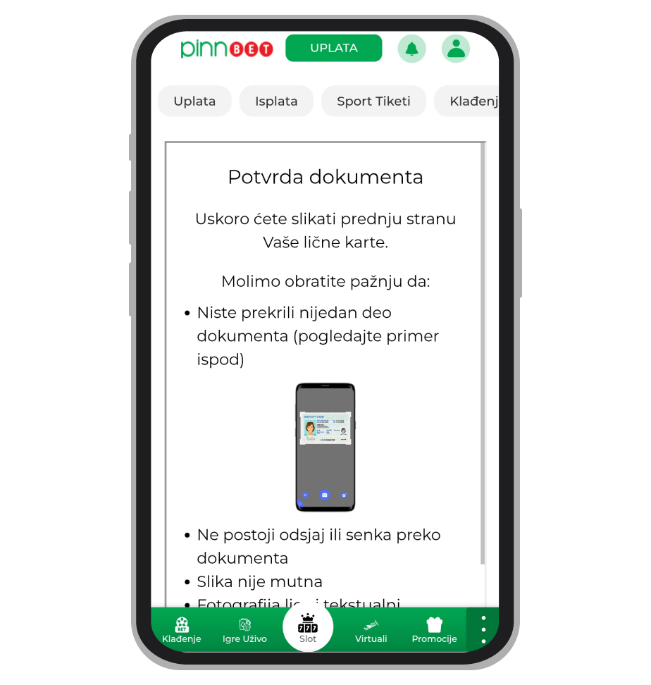Otpremanje dokumenata za verifikaciju
