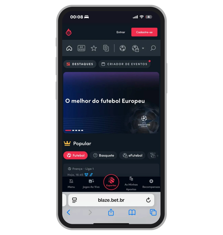 Sote oficial da Blaze