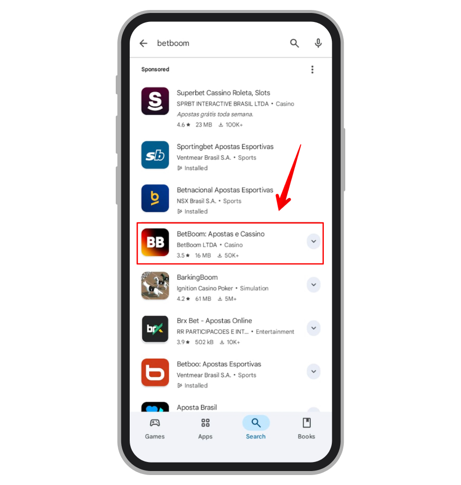 Busque BetBoom na Google Play