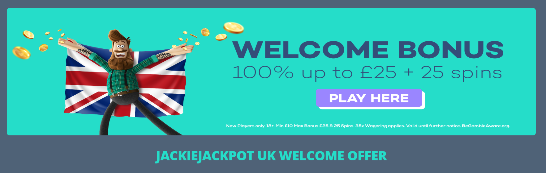 Jackie Jackpot welcome bonus