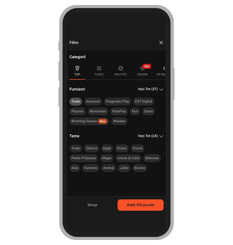 Filtre jocuri de cazinou