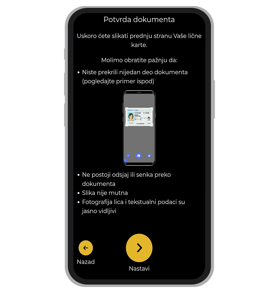Slanje dokumenata za verifikaciju