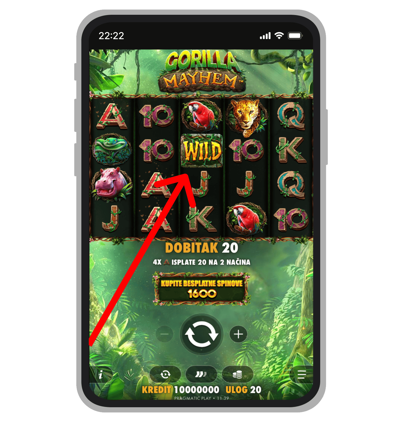 Wild simbol u Gorilla Mayhem