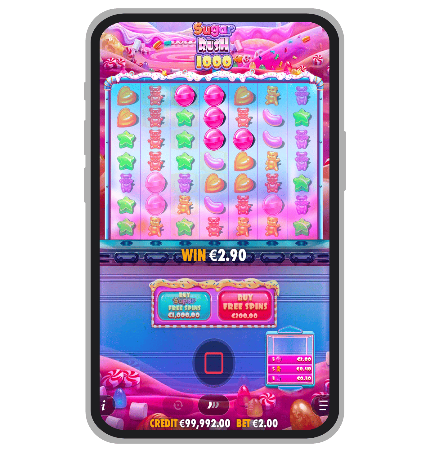 Sugar Rush 1000 с сеткой 7x7