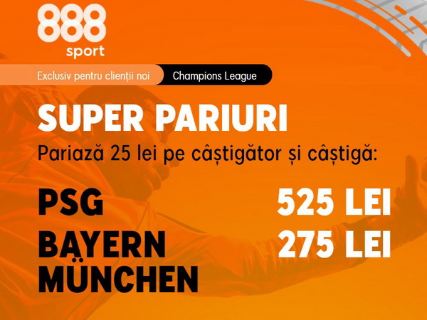 legalbet.ro: Ai cote barosane la 888 Sport, pe măsura unor finale de cupe europene.