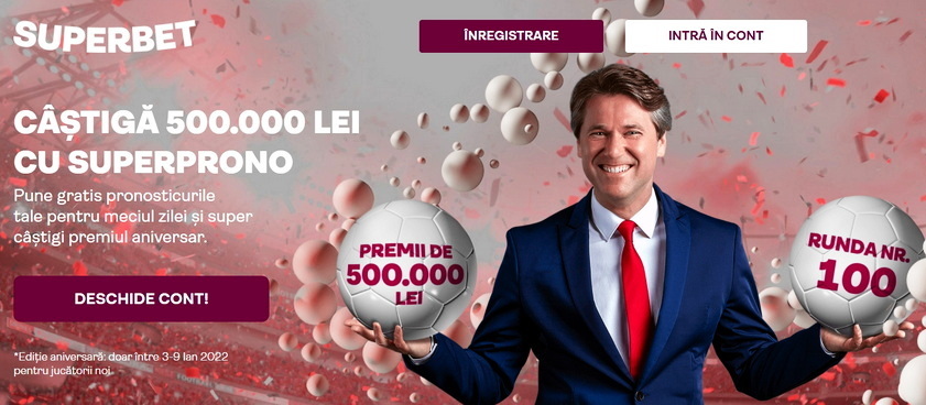 Bonus de 500000 de lei la Super Prono Superbet