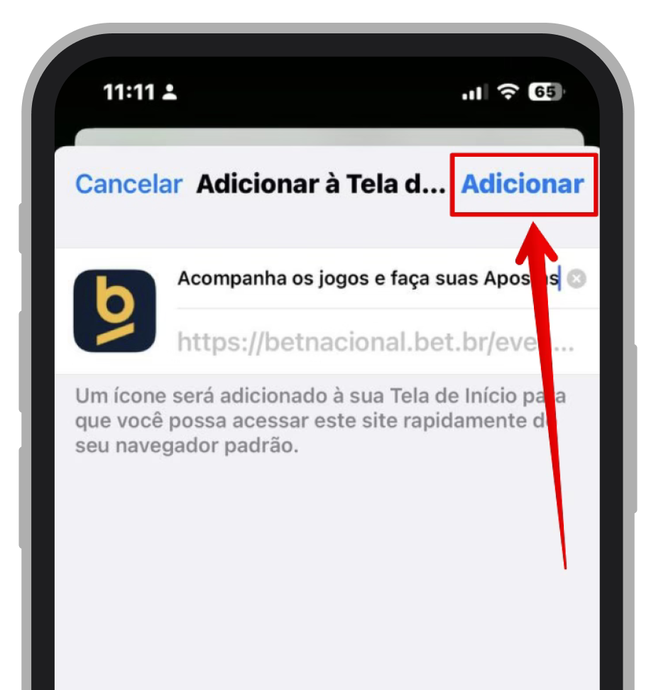 Pense em um nome para atalho 