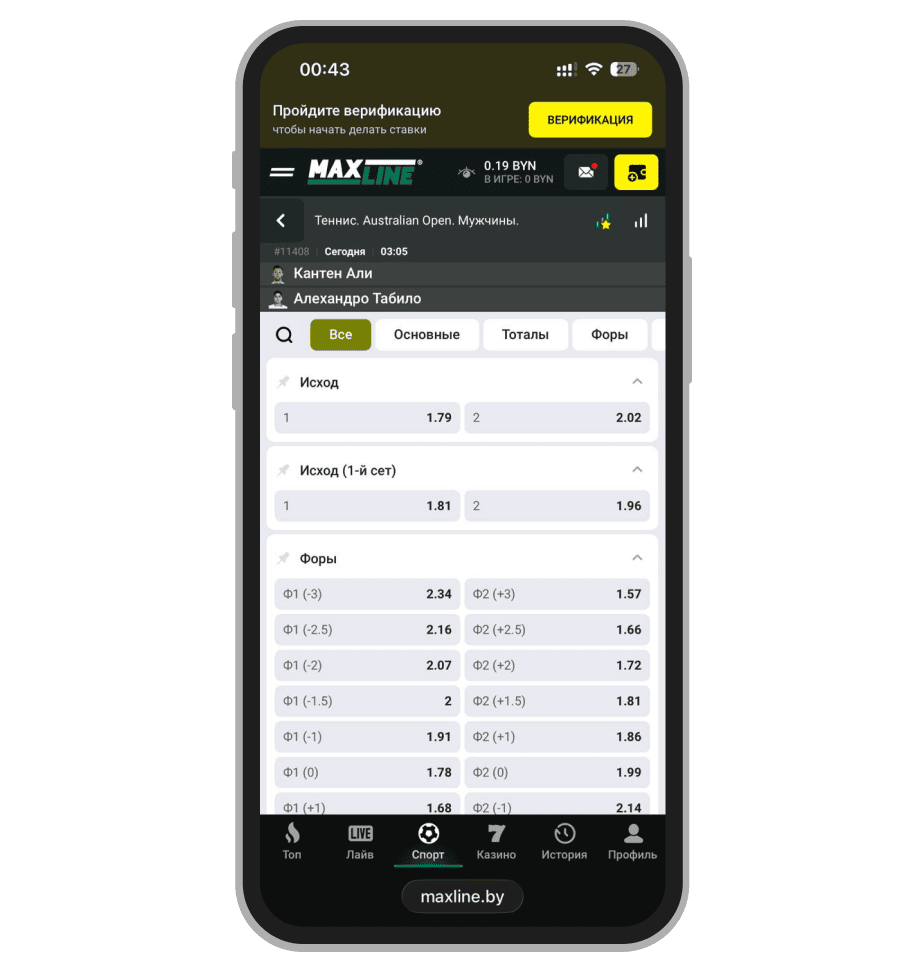 Выбор ставок 3