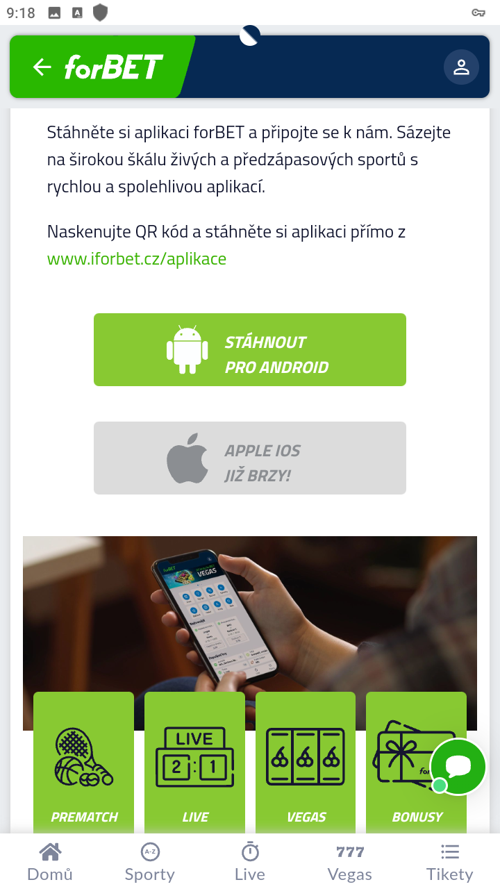 Mobilní sekce sázkové stránky