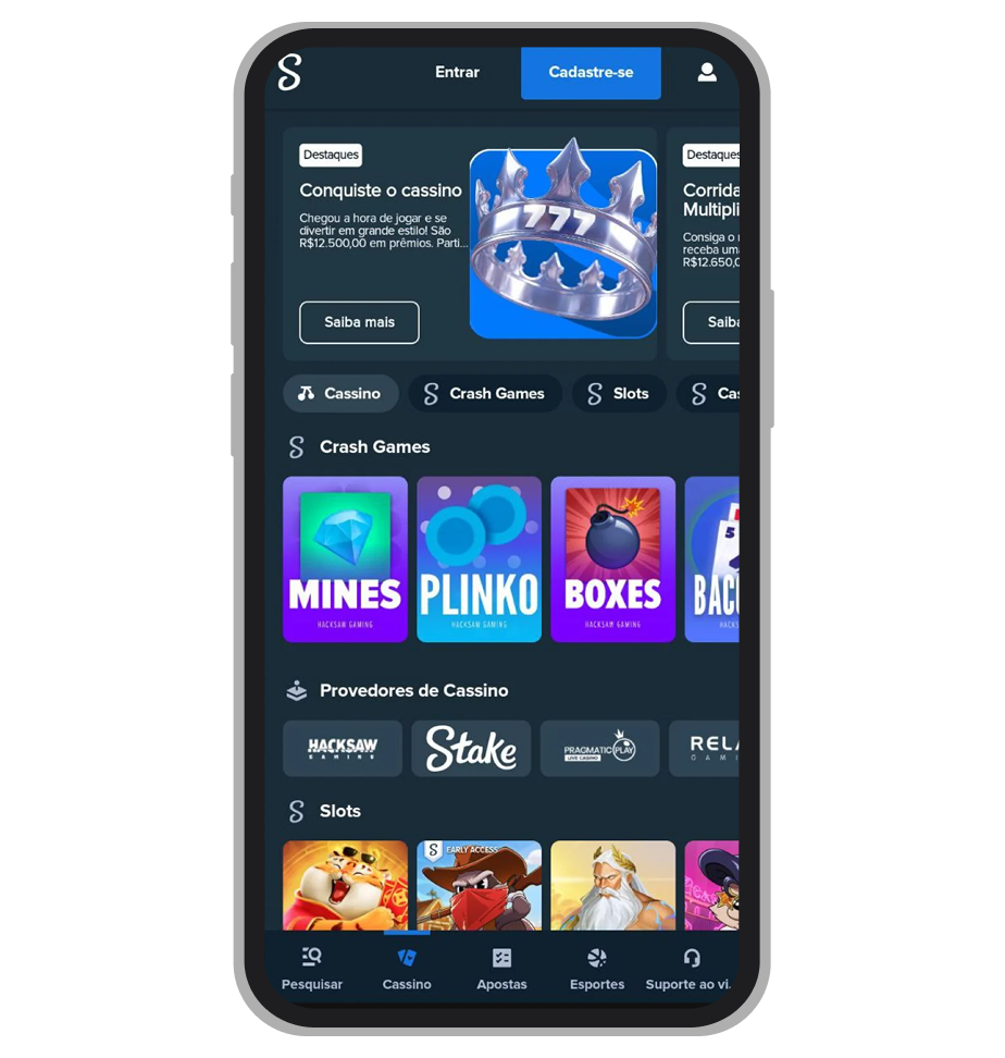Cassino no app da Stake 