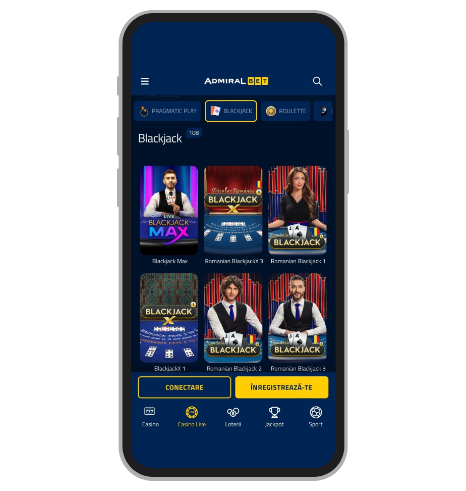 Live Dealer Blackjack la Admiralbet