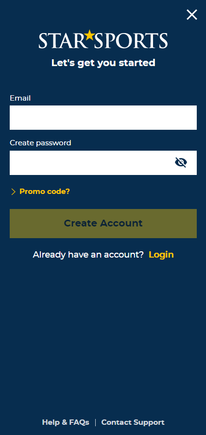 Enter your Email address  and choose a password