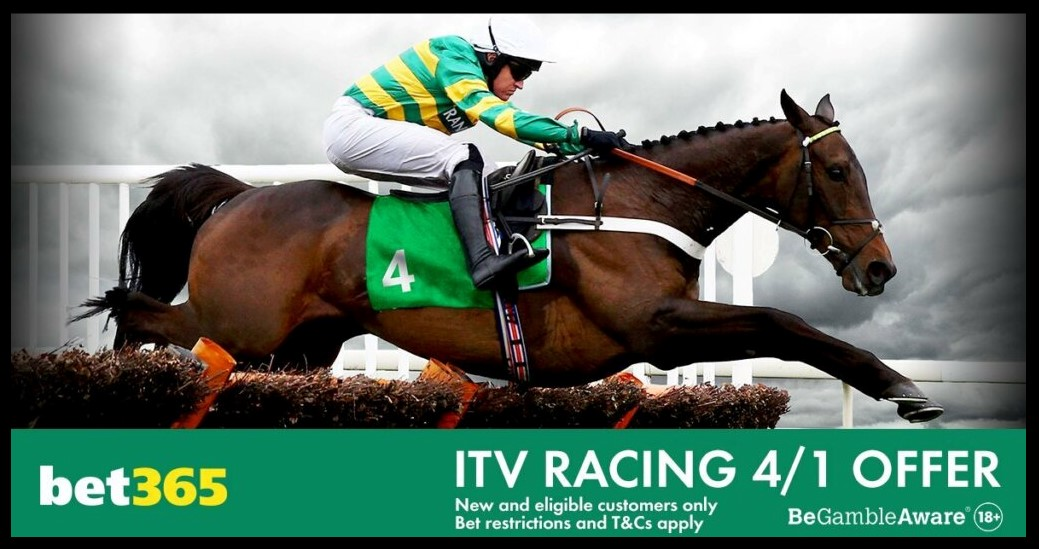 Bet365 Promotion: Get a £50 risk free bet with the ITV Racing 4/1 Offer.