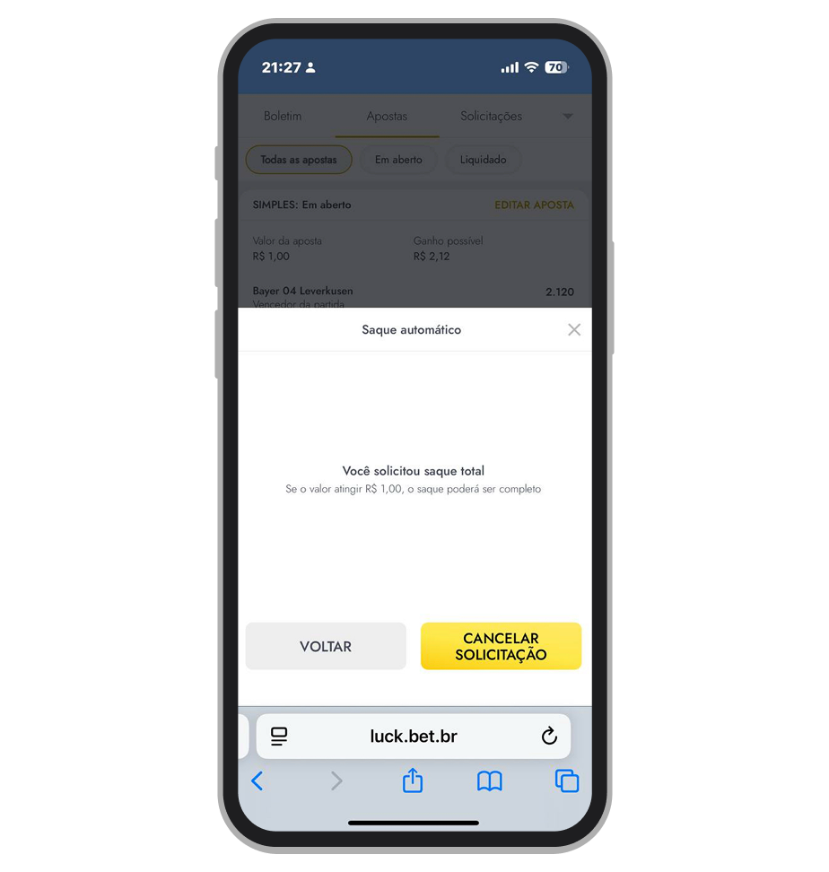 Cashback automático 