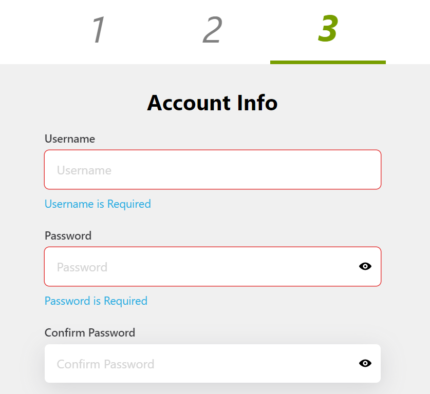 Enter account information