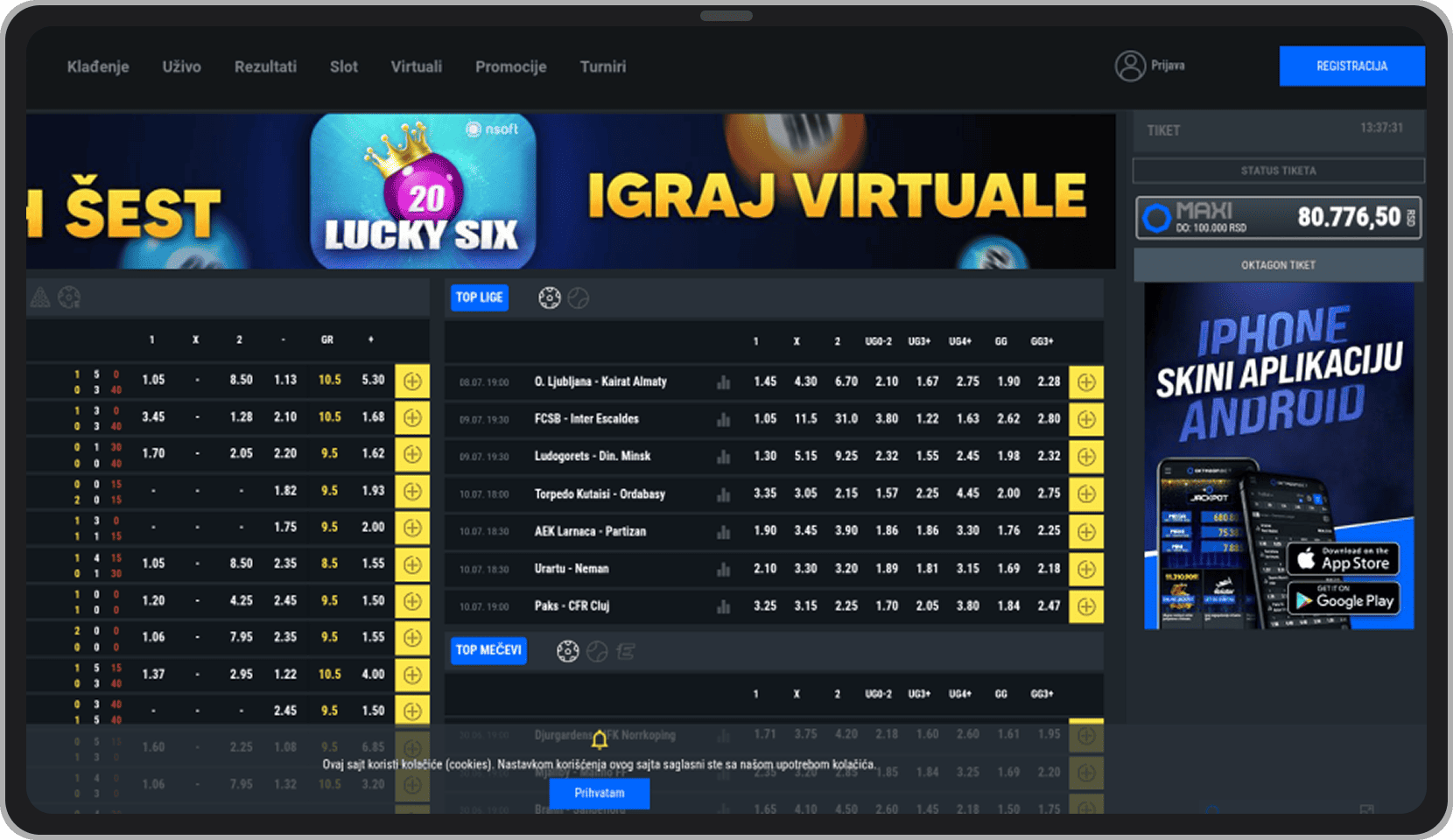 OktagonBet web portal