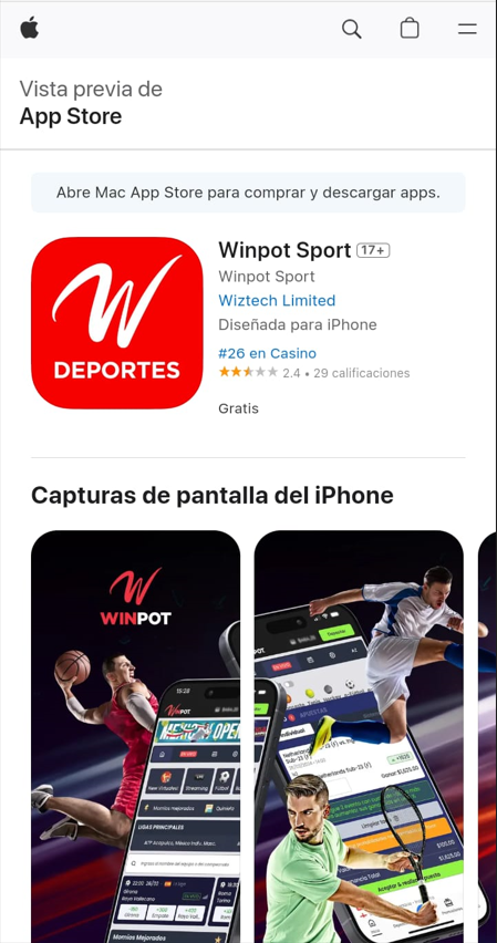 Página de App Store