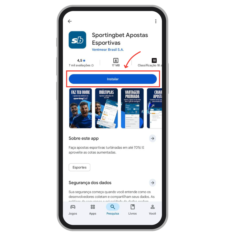 Toque em “Instalar”