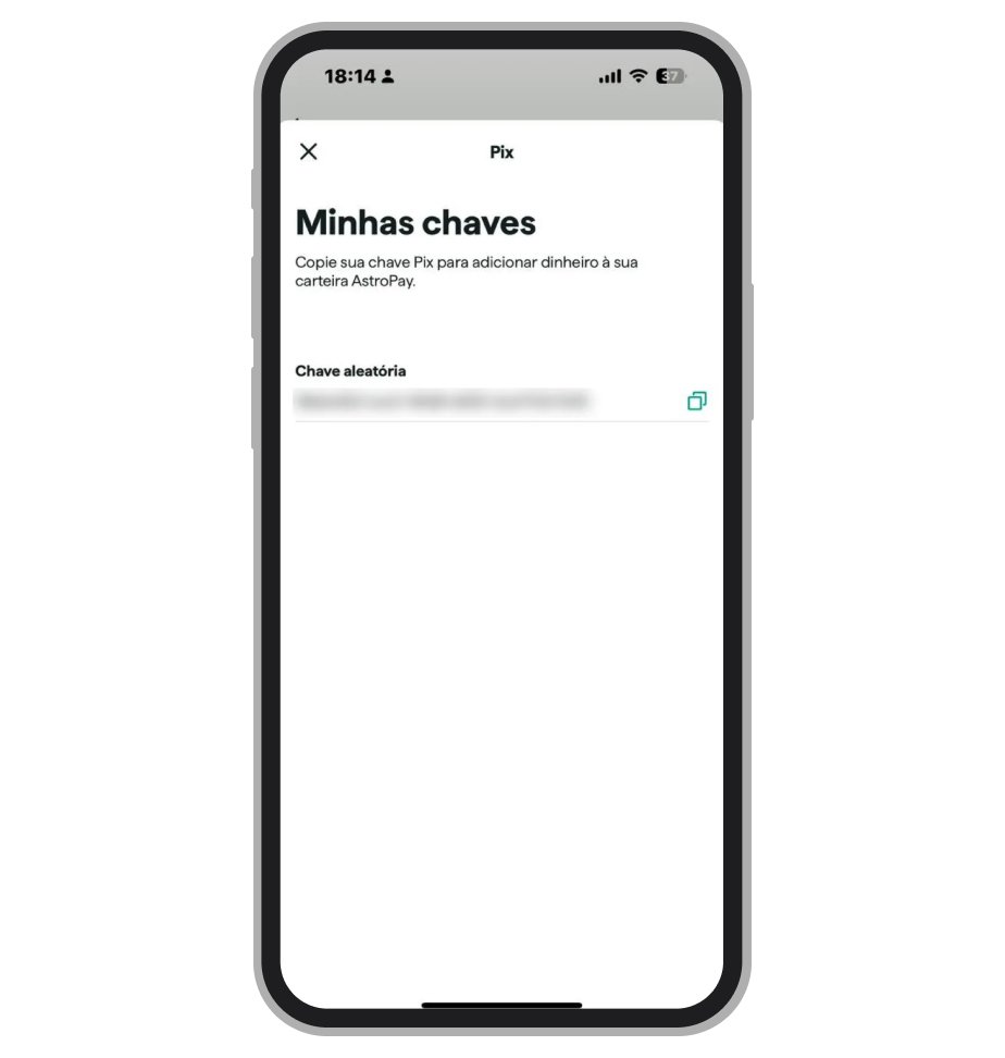 Pode copiar a chave Pix para prosseguir com pagamento no seu app bancário