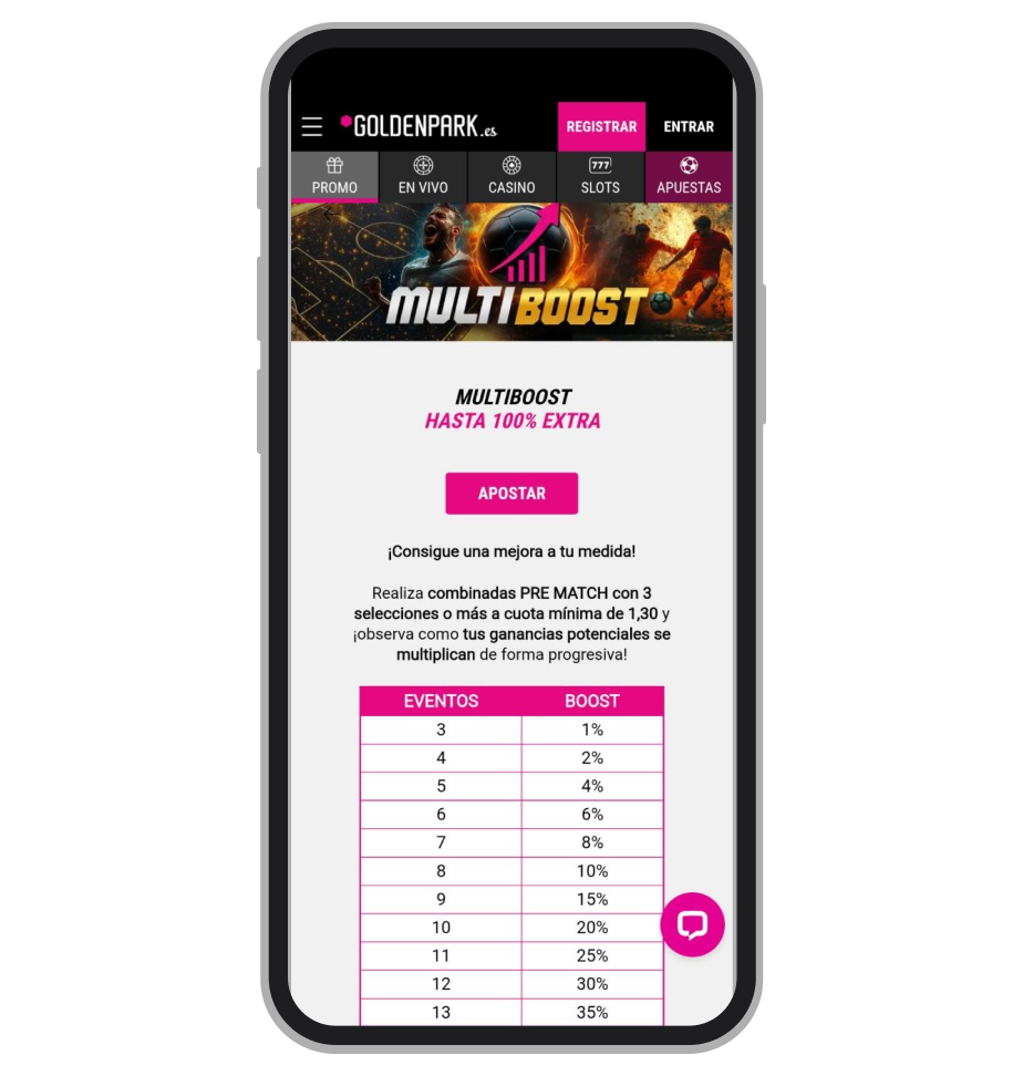 Multiboost hasta 100% extra