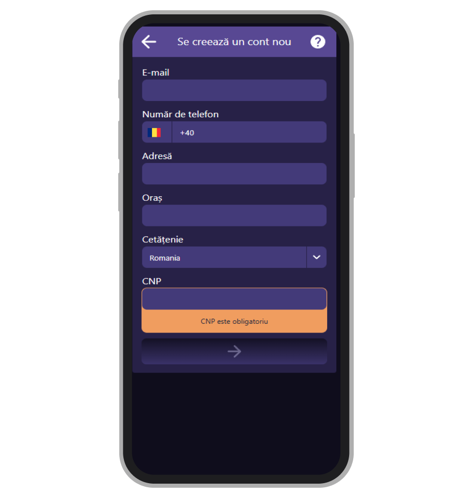 Înregistrare pasul 3
