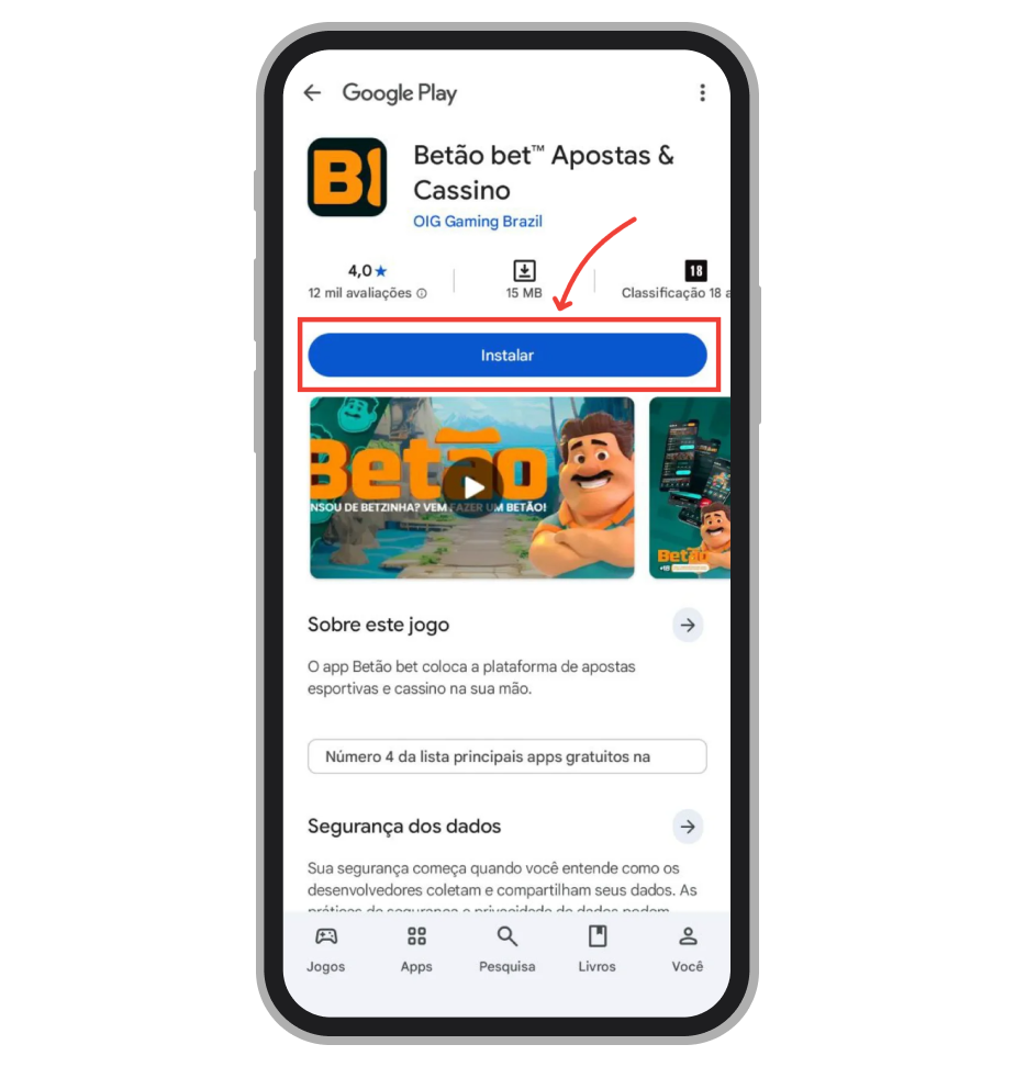 Toque em “Instalar” 