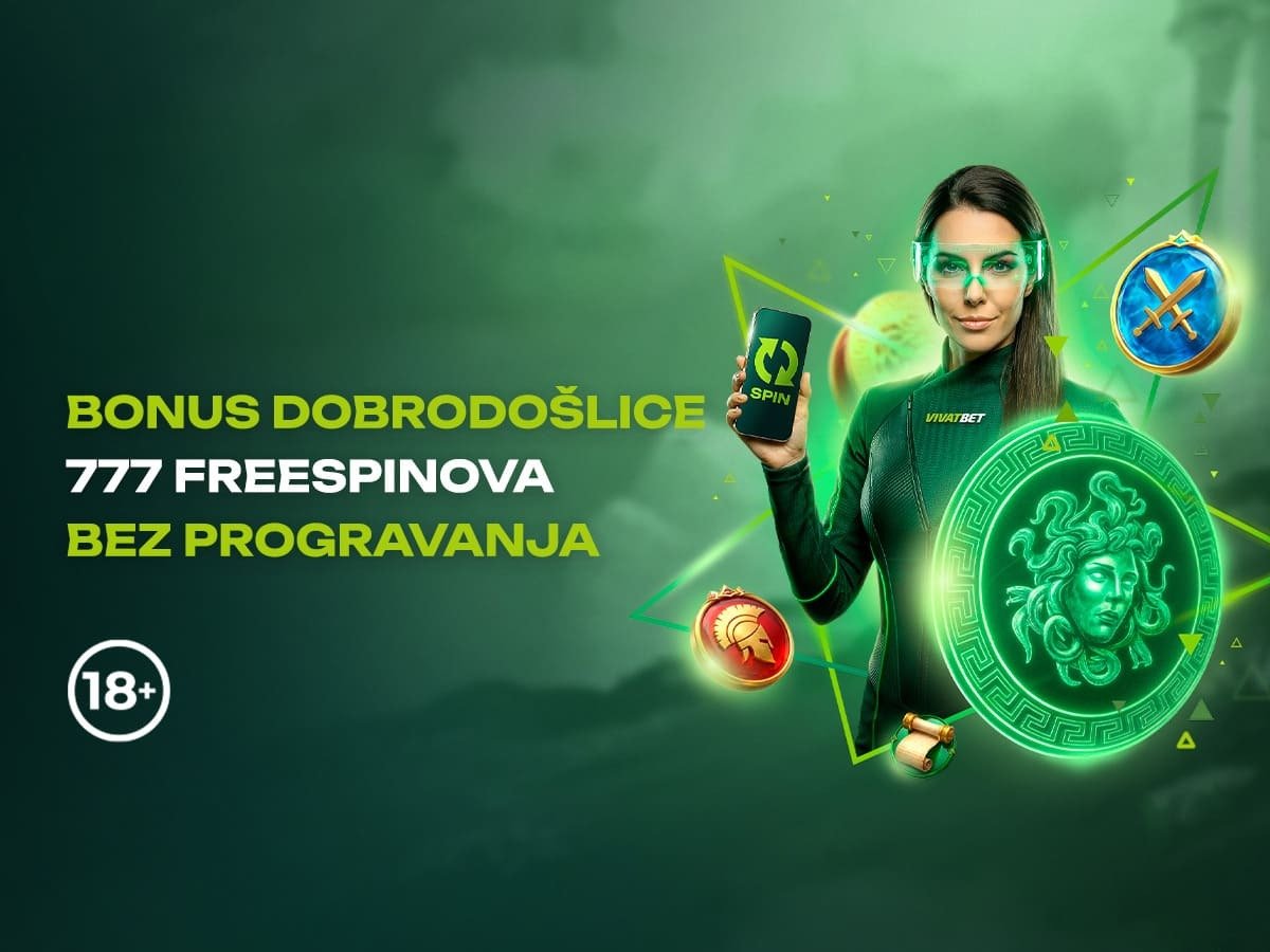 Keš bonus Vivatbet Kazino 10.000 RSD + 777 spinova.