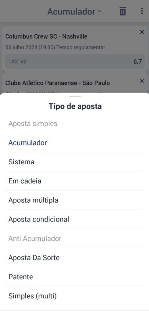 Escolhe uma aposta simples ou múltipla da SapphireBet 