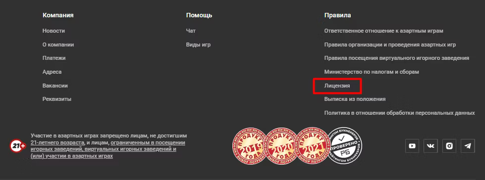 Раздел «Лицензия» на сайте Maxline