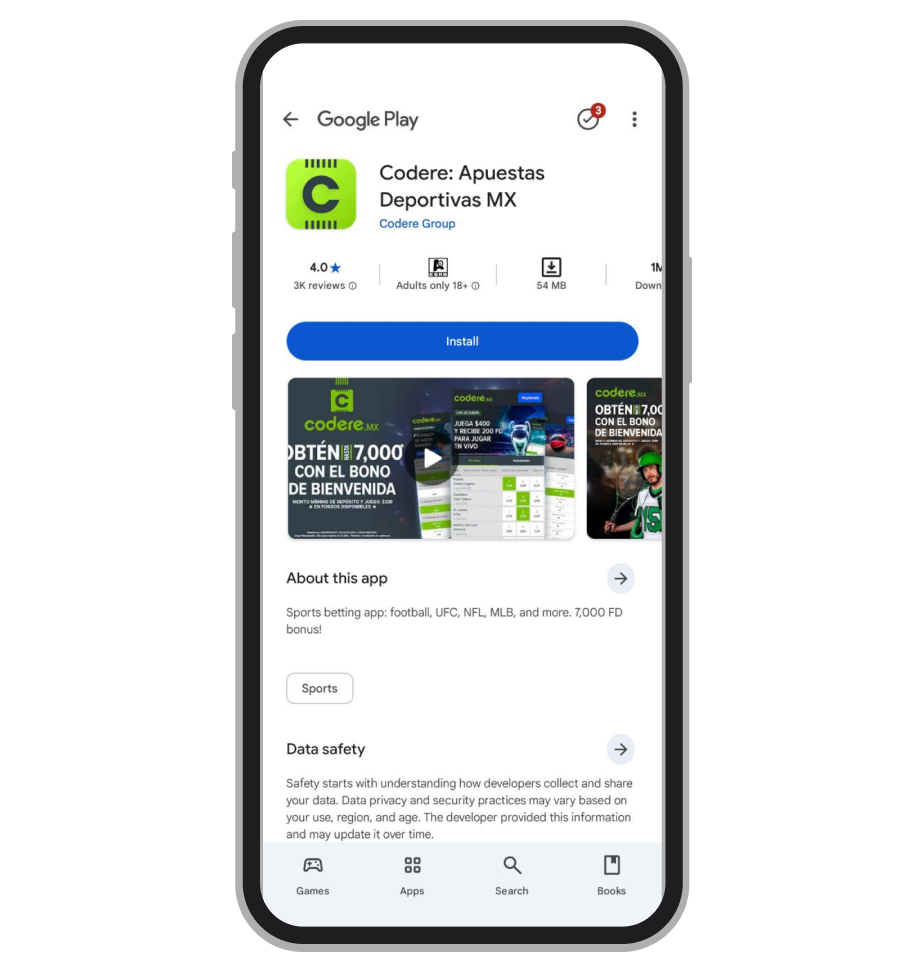 App de Codere en Google Play Store