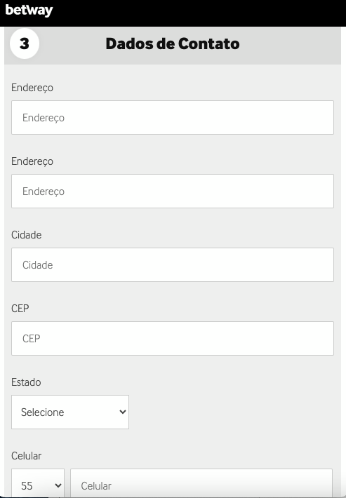 Insira os dados de contato