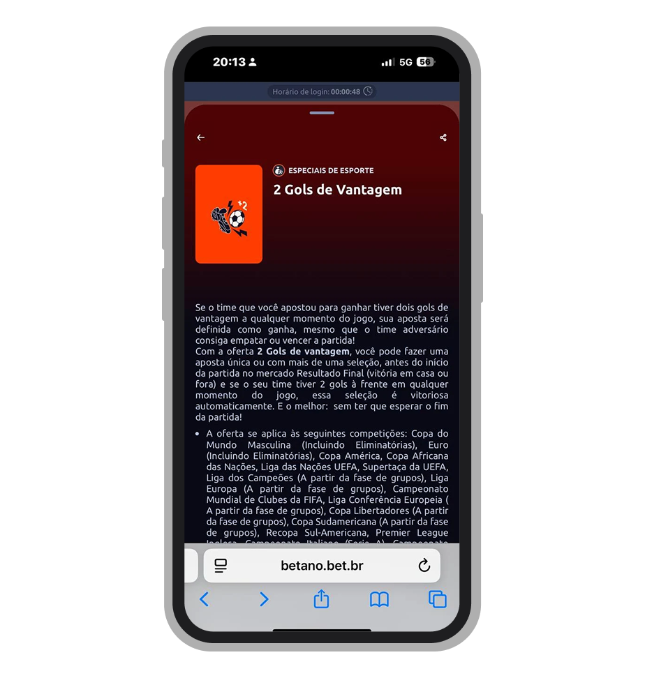 Oferta 2 Gols de Vantagem