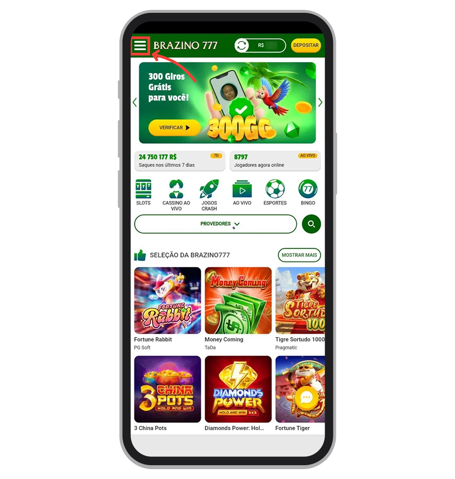 Depois de fazer o seu primeiro login acesse o menu