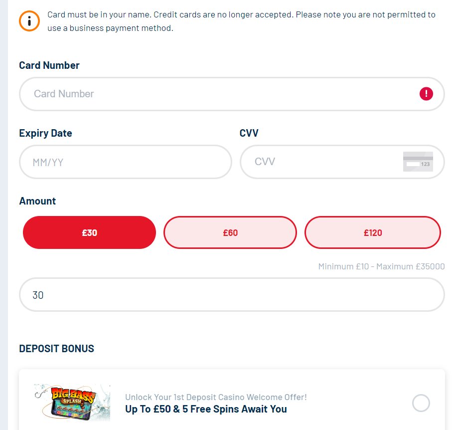 Enter payment method details.