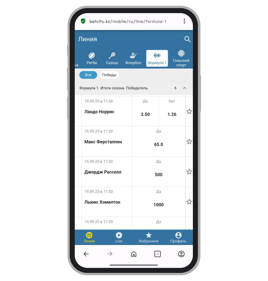Ставки на победителя сезона