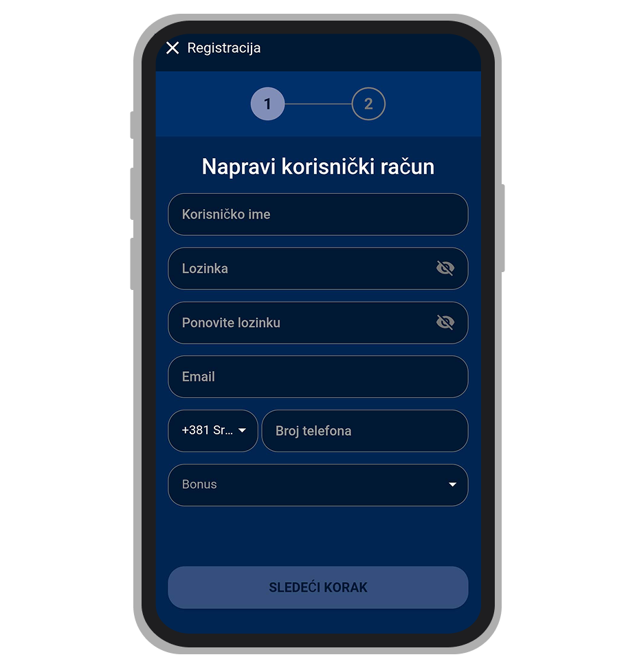 TašBet podaci za registraciju