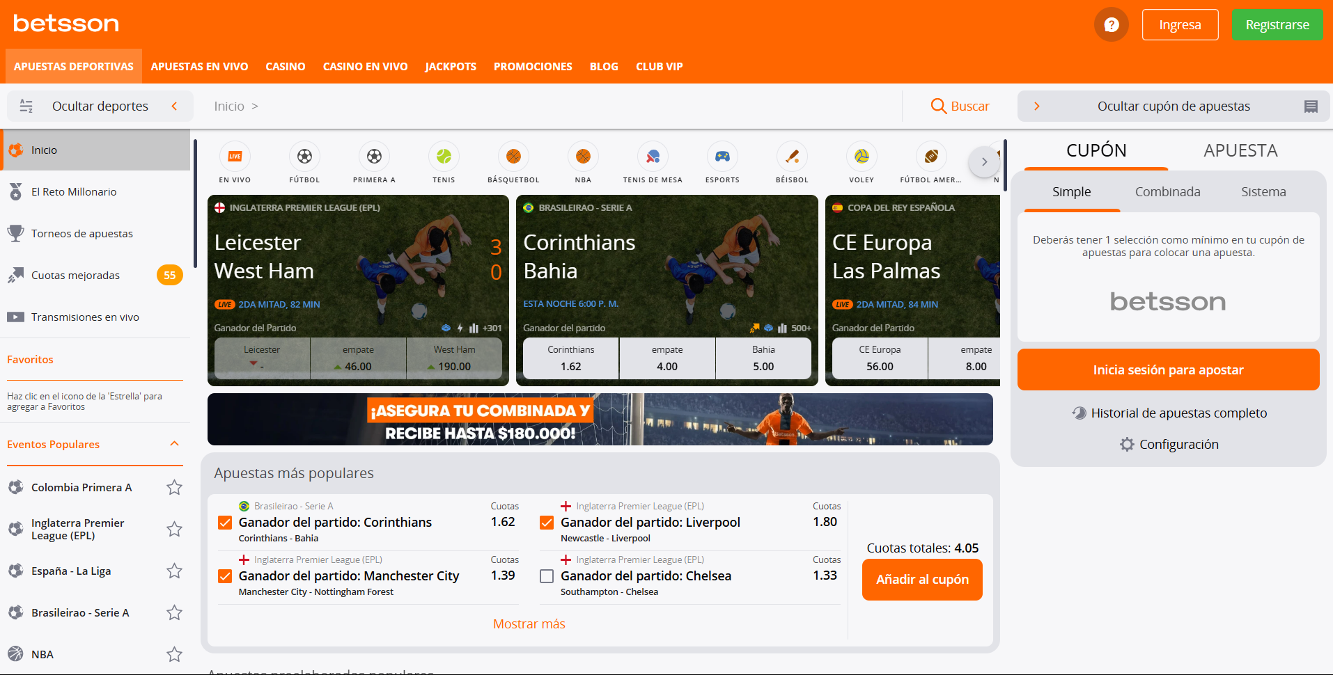 Betsson Casa de Apuestas Legal