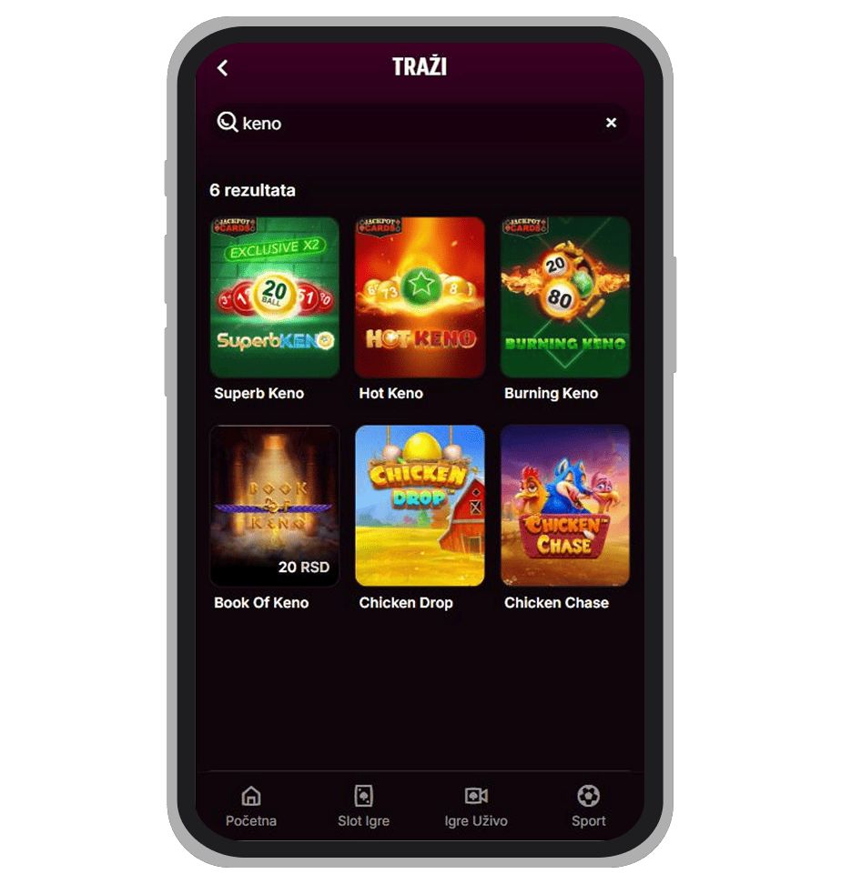 Keno na Superbet