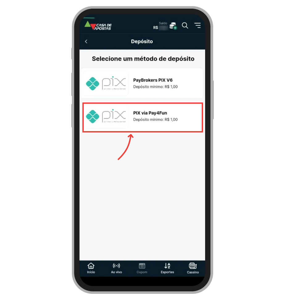 Selecione um dos provedores de pagamento