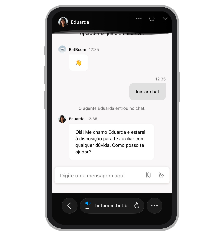 Chat ao vivo na BetBoom