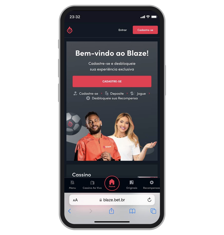 A página inicial do site Blaze