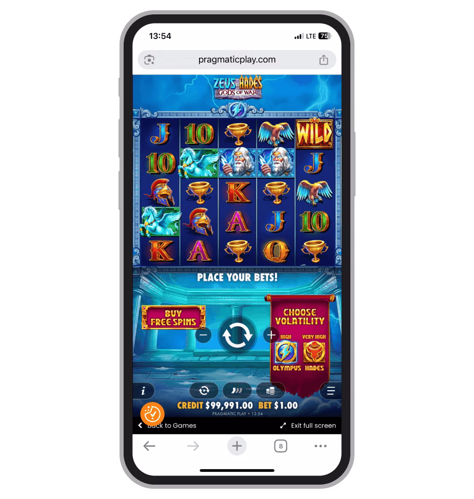 Zeus vs Hades — Gods of War, режим Zeus