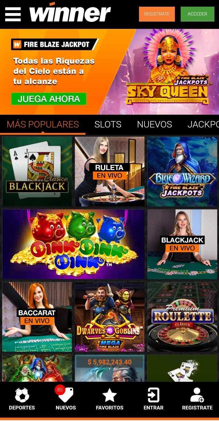 La aplicación de casino Winner con mejor RTP