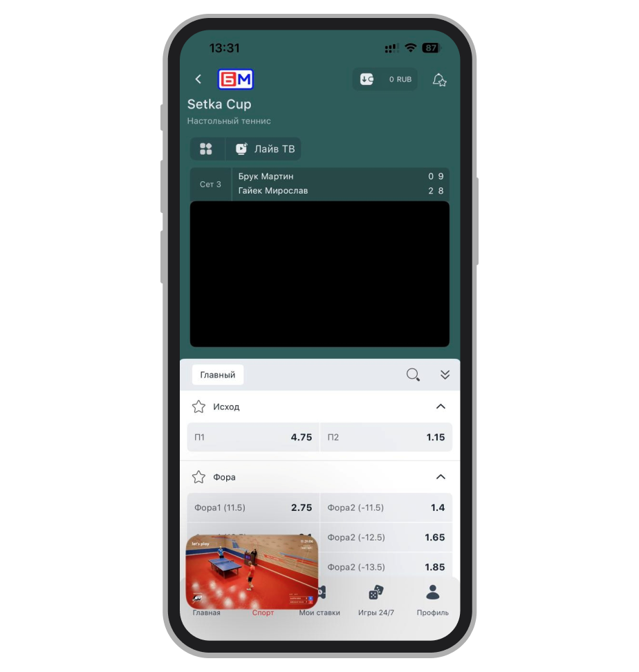 Вид трансляции в окне