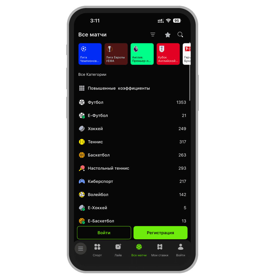 Выбор ставок