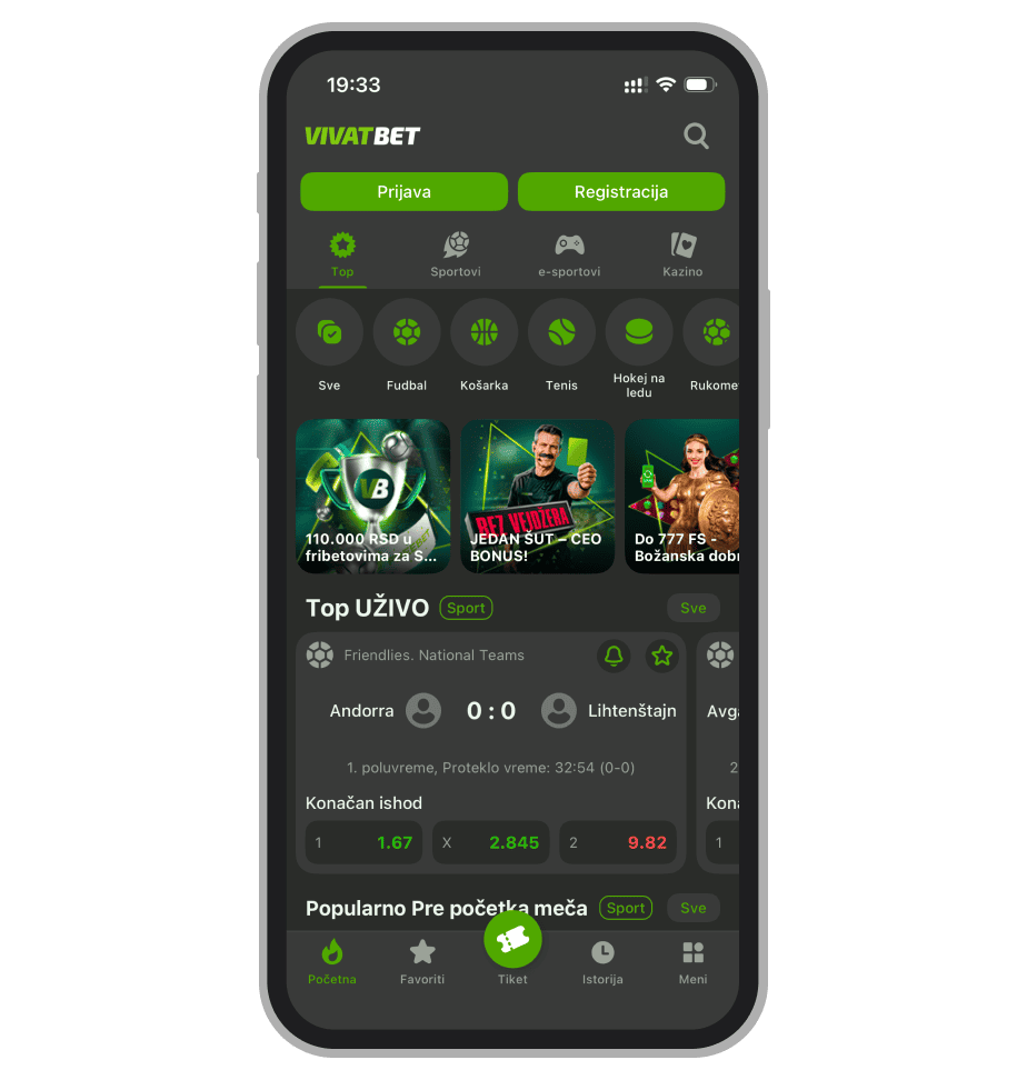VivatBet mobilna aplikacija