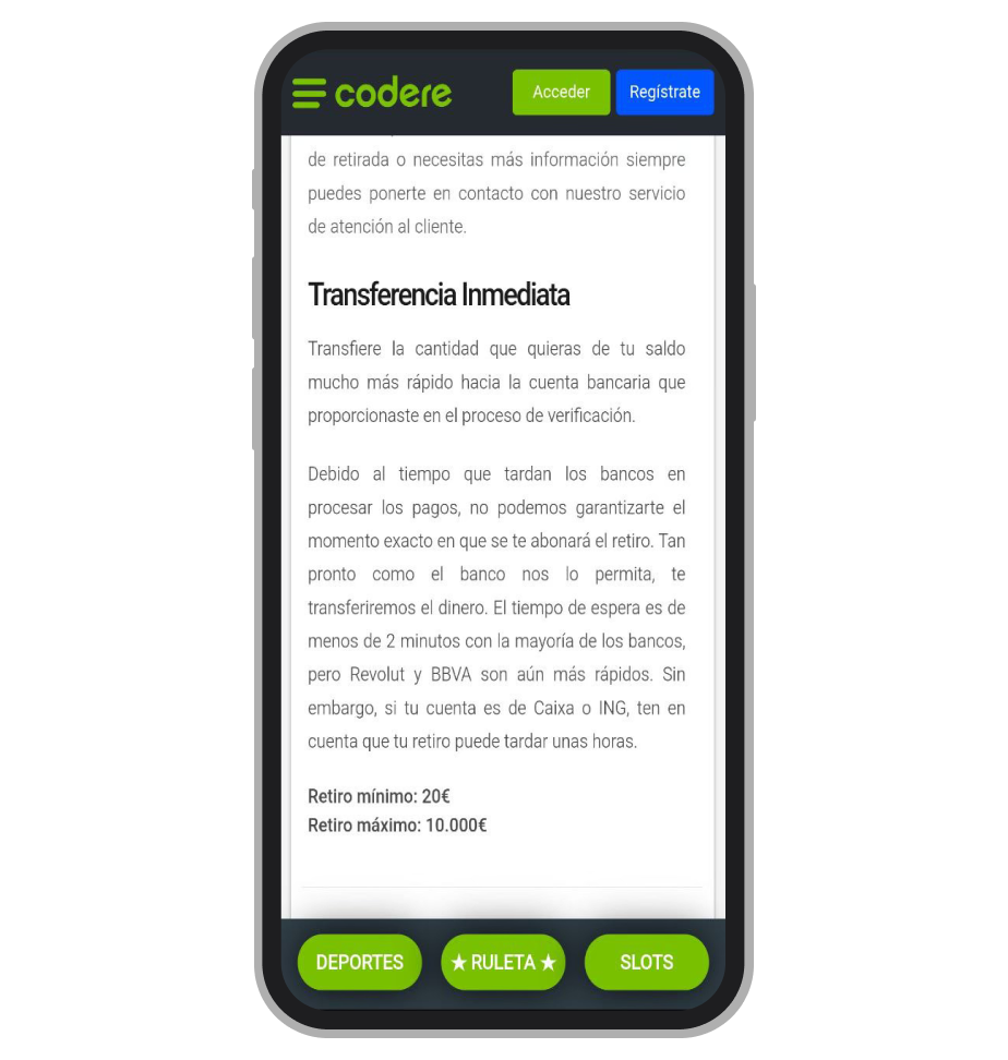 Información sobre métodos de retiro